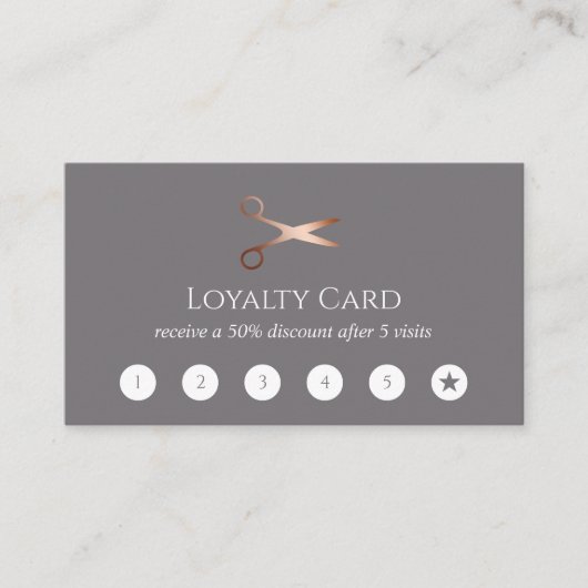 Carte De Fidélité Elégante coupe-cheveux rose d'or (Devant)