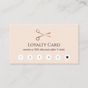 Carte De Fidélité Elégante coupe-cheveux rose d'or