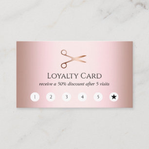 Carte De Fidélité Elégante coupe-cheveux rose d'or