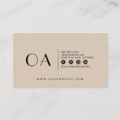 Carte De Fidélité Elégante Crème Beige Neutre Boho Moderne 6 Punch (Dos)