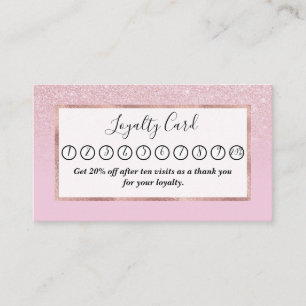 Carte De Fidélité Elégante fille Dusty Rose Rose Parties scintillant