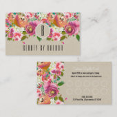 Carte de fidélité élégante Floral Rustic Kraft (Devant / Derrière)