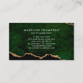 Carte De Fidélité Élégante Géode Agate de marbre vert (Dos)