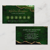 Carte De Fidélité Élégante Géode Agate de marbre vert (Devant / Derrière)