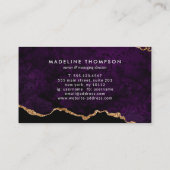 Carte De Fidélité Élégante Géode Agate de marbre violet (Dos)