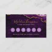 Carte De Fidélité Élégante Géode Agate de marbre violet (Devant)