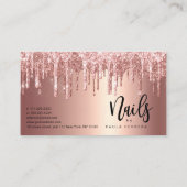 Carte De Fidélité Élégante parties scintillant en or rose en cuivre  (Dos)