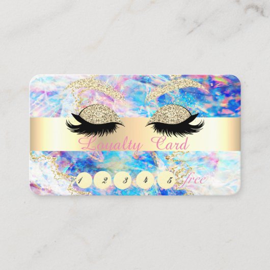 Carte De Fidélité Élégante Parties scintillant Faux Lashes Opal (Devant)
