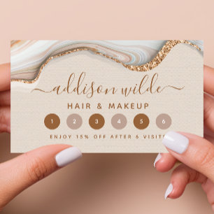 Carte De Fidélité Elégante Parties scintillant Or Marbre Agate Moder