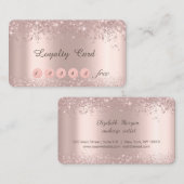 Carte De Fidélité Elégante Parties scintillant Rose Or Confetti Dust (Devant / Derrière)