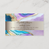 Carte De Fidélité Elégante Pierre de marbre bleu violet or (Dos)