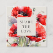 Carte de fidélité élégante Red Poppy Floral (Devant)