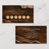 Carte De Fidélité Elégante Rouille Or Marbre Agate Géode (Devant / Derrière)