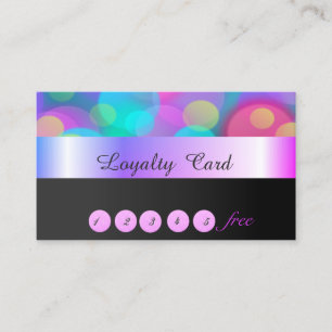 Carte de Fidélité Élégante, Stylée, Bokeh Coloré