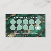 Carte De Fidélité Emerald Green and Gold Marble Script    (Dos)