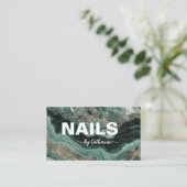 Carte De Fidélité Emerald Green and Gold Marble Script    (Debout devant)