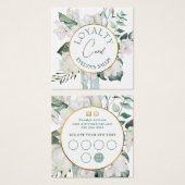 Carte de fidélité Emerald verdure cercle or (Devant & derrière)