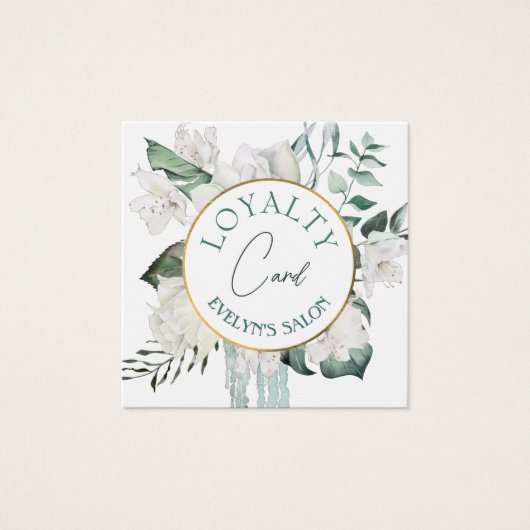 Carte de fidélité Emerald verdure cercle or (Devant)