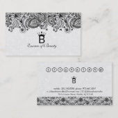 Carte de fidélité en cachemire noir et blanc (Devant / Derrière)