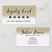 Carte de fidélité en faux or parties scintillant (Devant / Derrière)