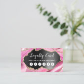 carte de fidélité en feuille noire rose agate (Debout devant)