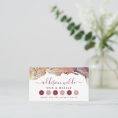 Carte De Fidélité Encre D'Aquarelle Liquide D'Art Moderne Purple Et (Debout devant)