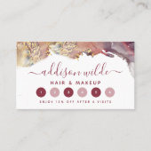 Carte De Fidélité Encre D'Aquarelle Liquide D'Art Moderne Purple Et (Devant)