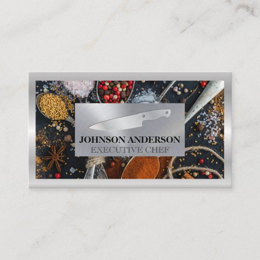 Carte De Fidélité Épices | Couteau métallique (Devant)