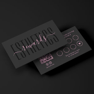 Carte De Fidélité Esthéticienne licenciée minimale esthétique noir r