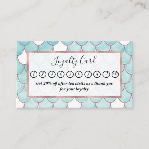 Carte De Fidélité Étalons de sirène de Parties scintillant rose Turq