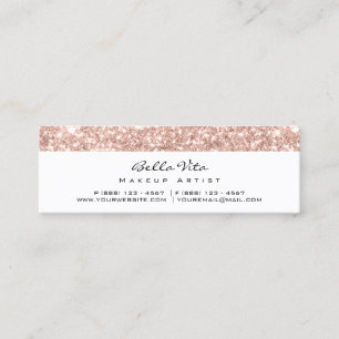 Carte De Fidélité Étincelle bleue de rose blanc de maquillage de
