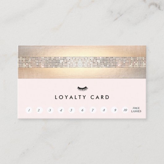 Carte De Fidélité Extensions EyeLash Loyauté client rose 11 Punch (Devant)