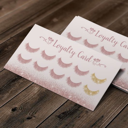 Carte De Fidélité Extensions Gold Eyelash rose Salon de beauté Fidél