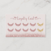Carte De Fidélité Extensions Gold Eyelash rose Salon de beauté Fidél (Devant)
