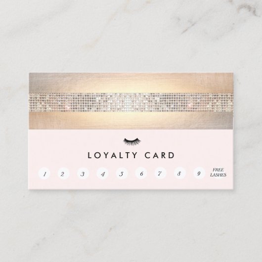 Carte De Fidélité Extensions Lash Loyauté client rose 10 Punch (Devant)