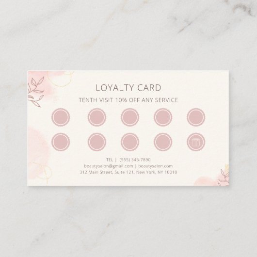 Carte De Fidélité Eyelash Extension Élégant Marque Lash Artiste (Dos)