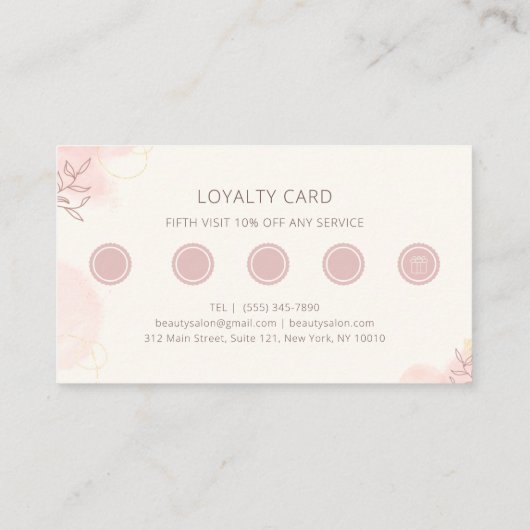 Carte De Fidélité Eyelash Extension Élégant Marque Lash Artiste (Dos)