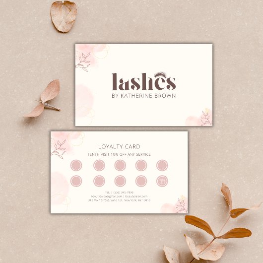 Carte De Fidélité Eyelash Extension Élégant Marque Lash Artiste