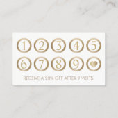 Carte De Fidélité Eyelash Extensions Maquillage Artiste Gold Loyauté (Dos)