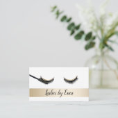 Carte De Fidélité Eyelash Extensions Maquillage Artiste Gold Loyauté (Debout devant)