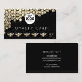 carte de fidélité fausse parties scintillant abeil (Devant / Derrière)