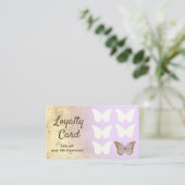 carte de fidélité faux feuille d'or lavande papill (Debout devant)