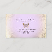 carte de fidélité faux feuille d'or lavande papill (Dos)