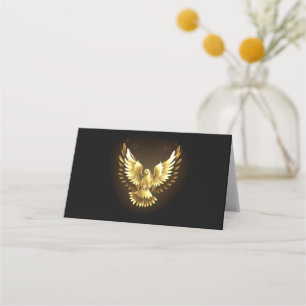 Carte De Fidélité Faux Gold Foil Peace Dove en noir