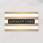 Carte De Fidélité Faux Gold White Stripes Beauty Loyalty Card (Devant)