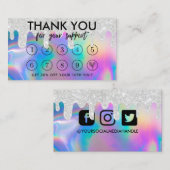 Carte de fidélité Faux Holographic Maquillage Drip (Devant / Derrière)