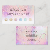 carte de fidélité FAUX holographique rose (Devant / Derrière)