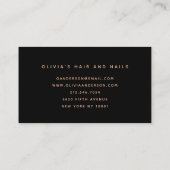 Carte De Fidélité Faux Rose Gold Script moderne sur noir (Dos)