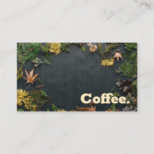 Carte De Fidélité Feuillage simple Café minimal | Style R (Devant)