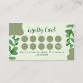 Carte de fidélité Feuille aquarelle (Devant)